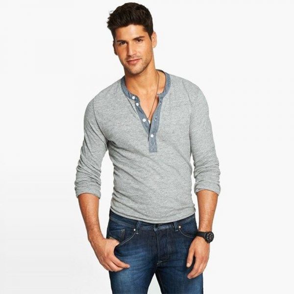 Mens Henley Shirt - 4